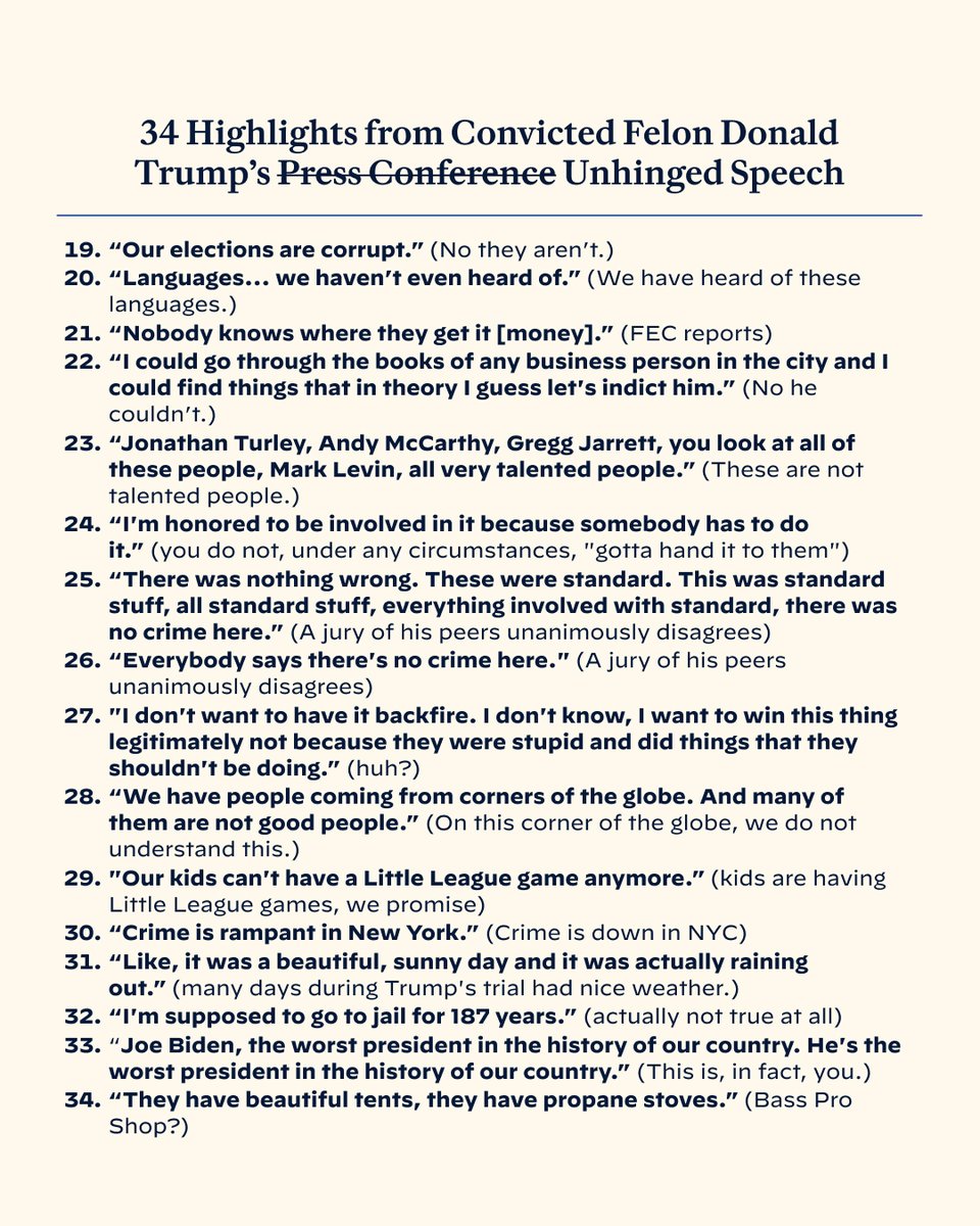 34 Lowlights from Convicted Felon Donald Trump’s 'Press Conference'
