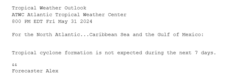 UNOFFICIAL ATWC 8PM EDT TROPICAL UPDATE: Tropical Cyclone Formation Is Not Expected During The Next 7 Days.
#wx #wxtwitter #atlantic #hurricanes