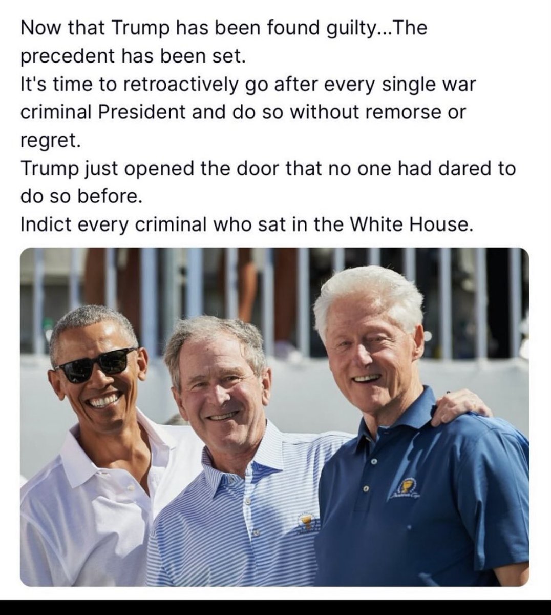 Oh it’s time! Wars…911… money laundering. There’s a long list that should put them away forever! Let’s do this! If Trump can go down on bogus charges, I know these clowns should go to prison!