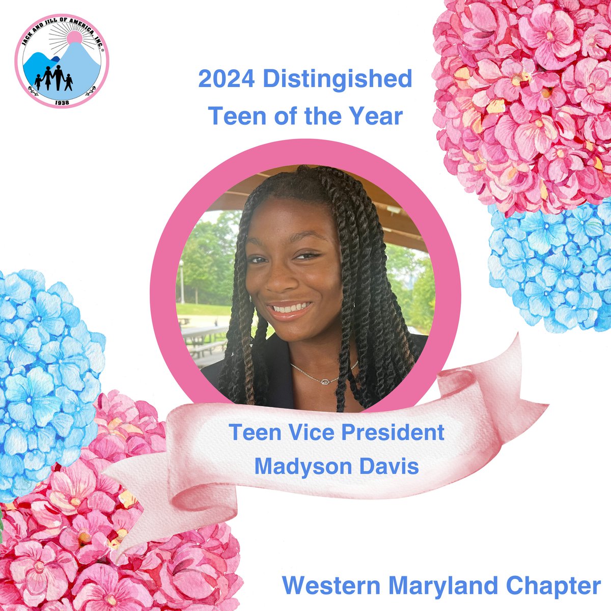 JJWesternMD's tweet photo. Congratulations to our Distinguished Teen of the Year, Madyson Davis. Madyson served as the 2023-2024 Teen Vice President for the Western Maryland Chapter. 

Keep shining bright Madyson!

#JJWMC
#jjeasternregion
#jjerteens
#jackandjillinc
#LongLiveJackAndJill https://t.co/3WR1R3eSW7