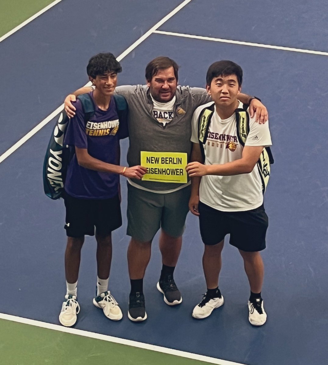 Hey <a href="/IkeLions/">New Berlin Eisenhower Lions</a>, Luke Yoon &amp; Vishal Luthra have advanced to Championship Saturday at the <a href="/wiaawistate/">WIAA State Tournaments</a> tournament.
They won their 2nd round match before losing to the 2 seed, the boys are still fighting for a podium placement &amp; will play 6 seed Brookfield Academy at 8:30am tomorrow.