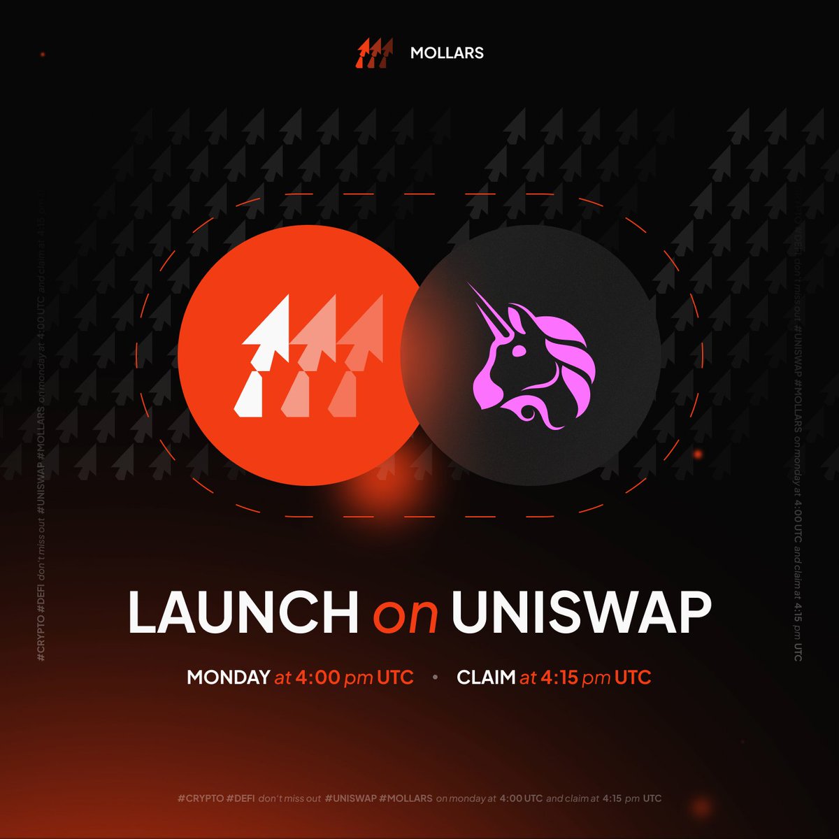 mollarstoken's tweet photo. Mollars Token ($MOLLARS) will launch on @Uniswap this Monday at 4PM UTC! 🌐🚀

📅 Mark your calendars:

Monday 3rd June
Launch: 4:00 PM UTC
Claim: 4:15 PM UTC

Don't miss out on this incredible opportunity! 
#Crypto #DeFi #Uniswap #Mollars https://t.co/UUnKhCoo9u