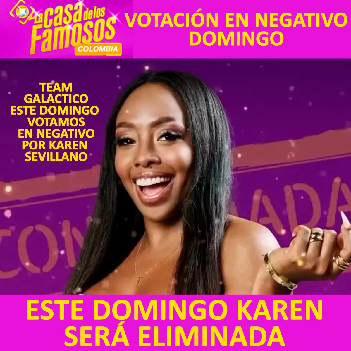 Team papillentes no Vota desde el domingo que salió Ornella y este domingo Karen será la eliminada masiva la votación se van a sorprender RCN y toda Colombia 🇨🇴 #LaCasaDeLosFamososCol