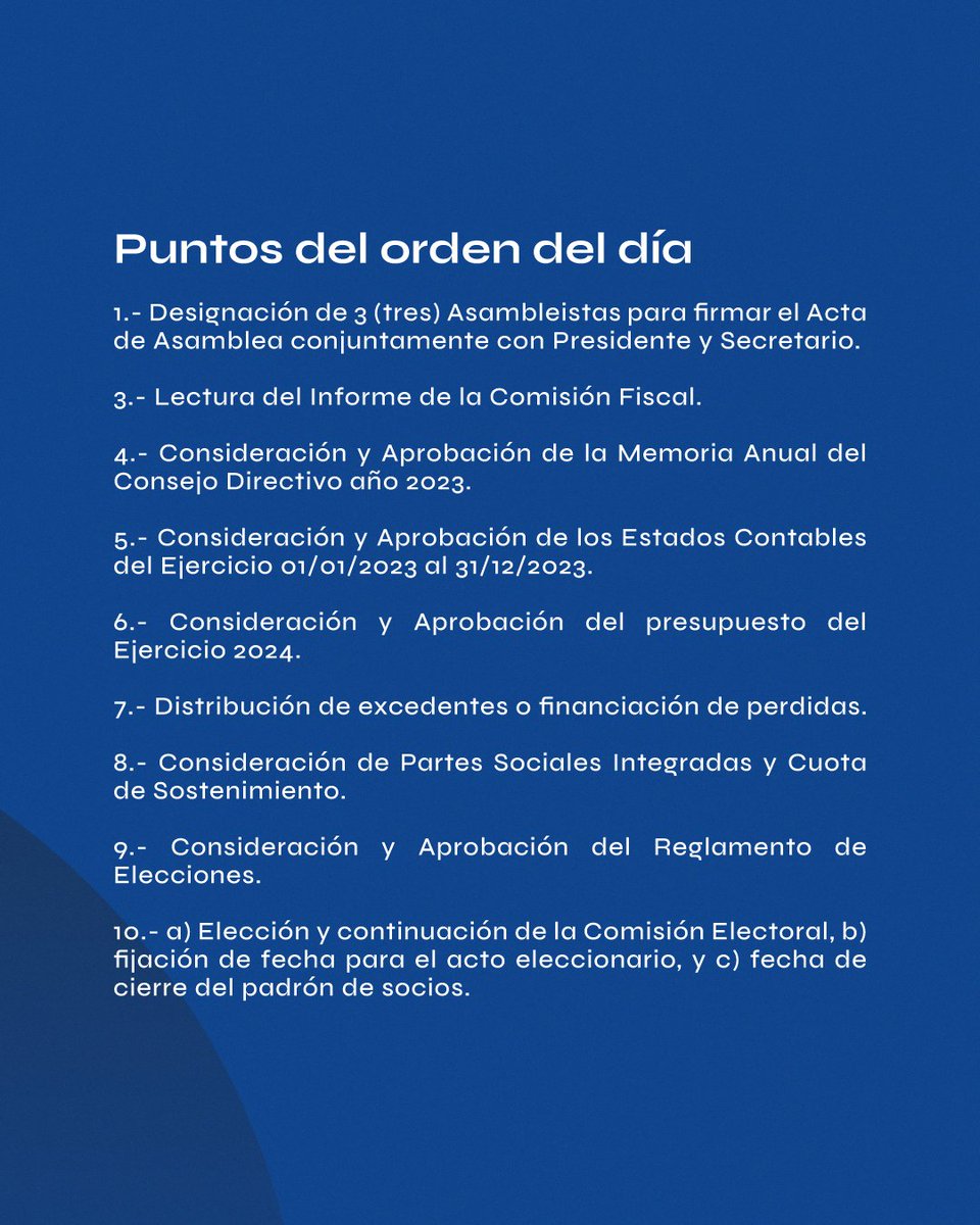 CoopCACSON's tweet photo. 📢 🔵 Convocatoria Asamblea General Ordinaria

🗓️ Viernes 28 de Junio
⏰ 14:30hs / 15:30hs
📍 Zabala 1367

#Cooperativa #CACSON
#Asamblea #ahorroycredito https://t.co/ckHXwKSbiv