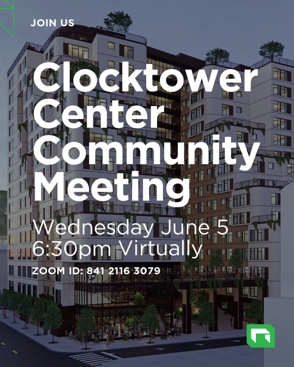workbenchbuilt's tweet image. Quick Reminder: Clocktower Center Community Meeting Wednesday June 5 @ 6:30pm.
Hear the project presentation, participate in the community survey, and have a chance to ask questions.

us06web.zoom.us/j/84121163079
Dial in: 16694449171
Webinar ID: 841 2116 3079

#events #santacruz