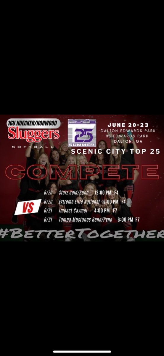 Can’t wait to be back with my girls❤️🤍🖤@sluggers_16U #bettertogether
