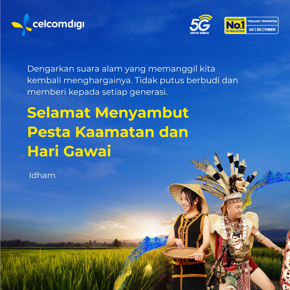 Selamat menyambut pesta Keaamatan dan Hari Gawai! Watch how technology and nature comes together in the new CelcomDigi video.