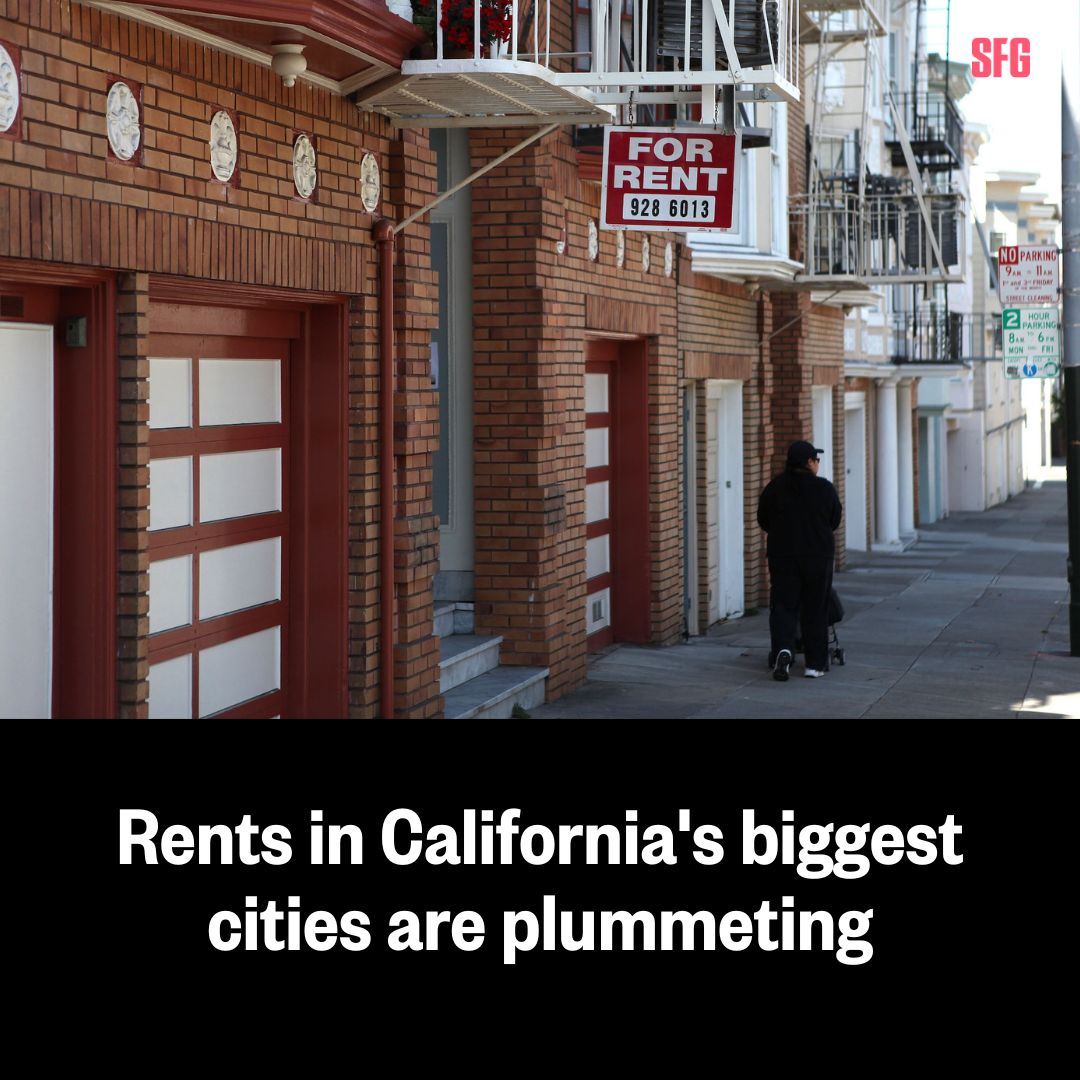 Rents in the majority of California's big cities declined substantially in the last year, according to a new report from rental site Zumper.

📝: trib.al/UiEbdeI