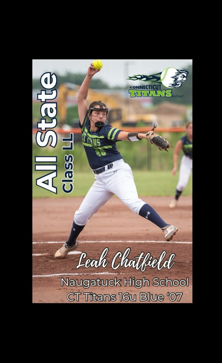 CT Titans Softball (@ct_titans) on Twitter photo Congratulations to <a href="/leahchatfield25/">Leah Chatfield</a> for securing All State in Class LL for @naugatuckhighschool! #keepslingingit
#TitansSB #softball #highschool #hardwork #effort #16uBlue Congratulations to <a href="/leahchatfield25/">Leah Chatfield</a> for securing All State in Class LL for @naugatuckhighschool! #keepslingingit
#TitansSB #softball #highschool #hardwork #effort #16uBlue