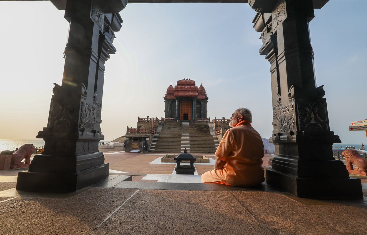 BJP4India's tweet photo. A man fuelled by his faith...

Glimpses from PM Shri @narendramodi's meditation session in Kanniyakumari, Tamil Nadu.