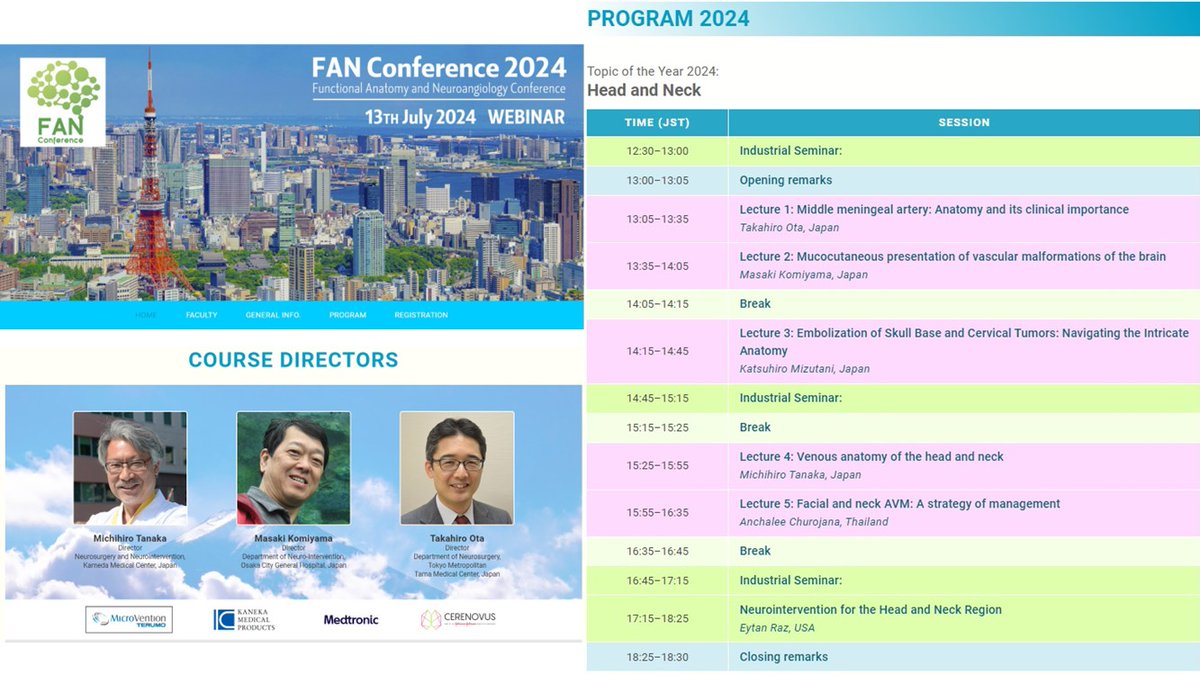 Taka_Tamaso's tweet photo. Registration for FAN conference 2024 is open today!  
The topic of 2024 is 'Head and Neck'. 

We are looking forward to welcoming you to our upcoming conference!  
Registration: https://t.co/29u0H8MWxe

@Michihiro1966 @kanachan2020 @Taka_Tamaso
#FANconference https://t.co/sTUCu9xucd