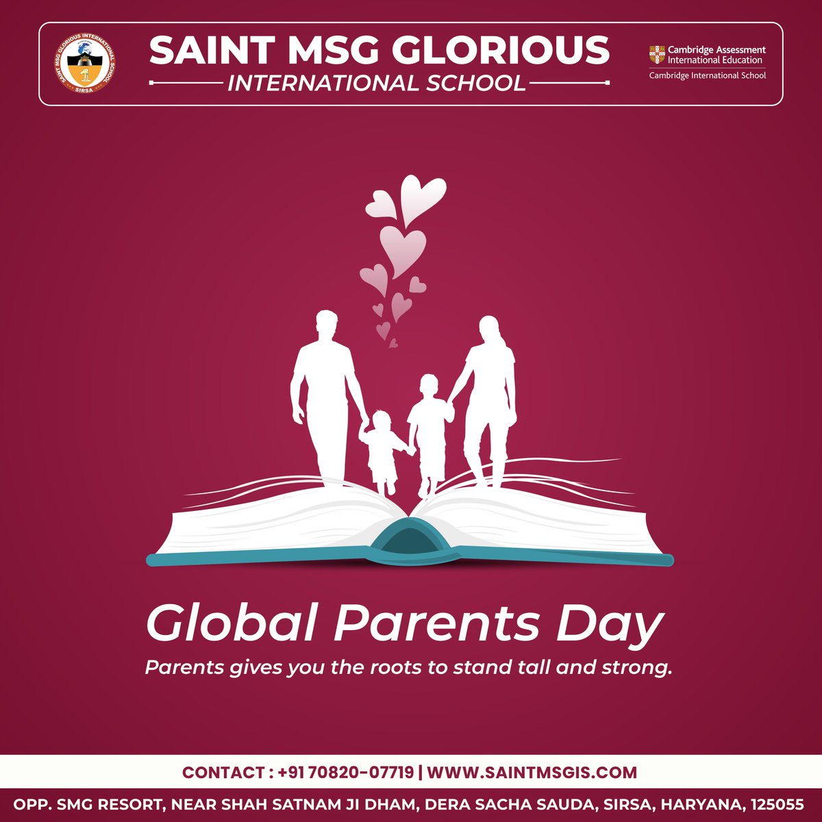 Saint MSG Glorious International School (@saintmsgschool) on Twitter photo Global Parents' Day is a special day to recognize the selfless commitment of parents and the vital role they play in nurturing and shaping future generations. 
Happy Global Parents' Day! 
#GlobalParentsDay #ThankYouParents #FamilyLove #ParentingJourney #SaintMSGSchool #Cambridge Global Parents' Day is a special day to recognize the selfless commitment of parents and the vital role they play in nurturing and shaping future generations. 
Happy Global Parents' Day! 
#GlobalParentsDay #ThankYouParents #FamilyLove #ParentingJourney #SaintMSGSchool #Cambridge