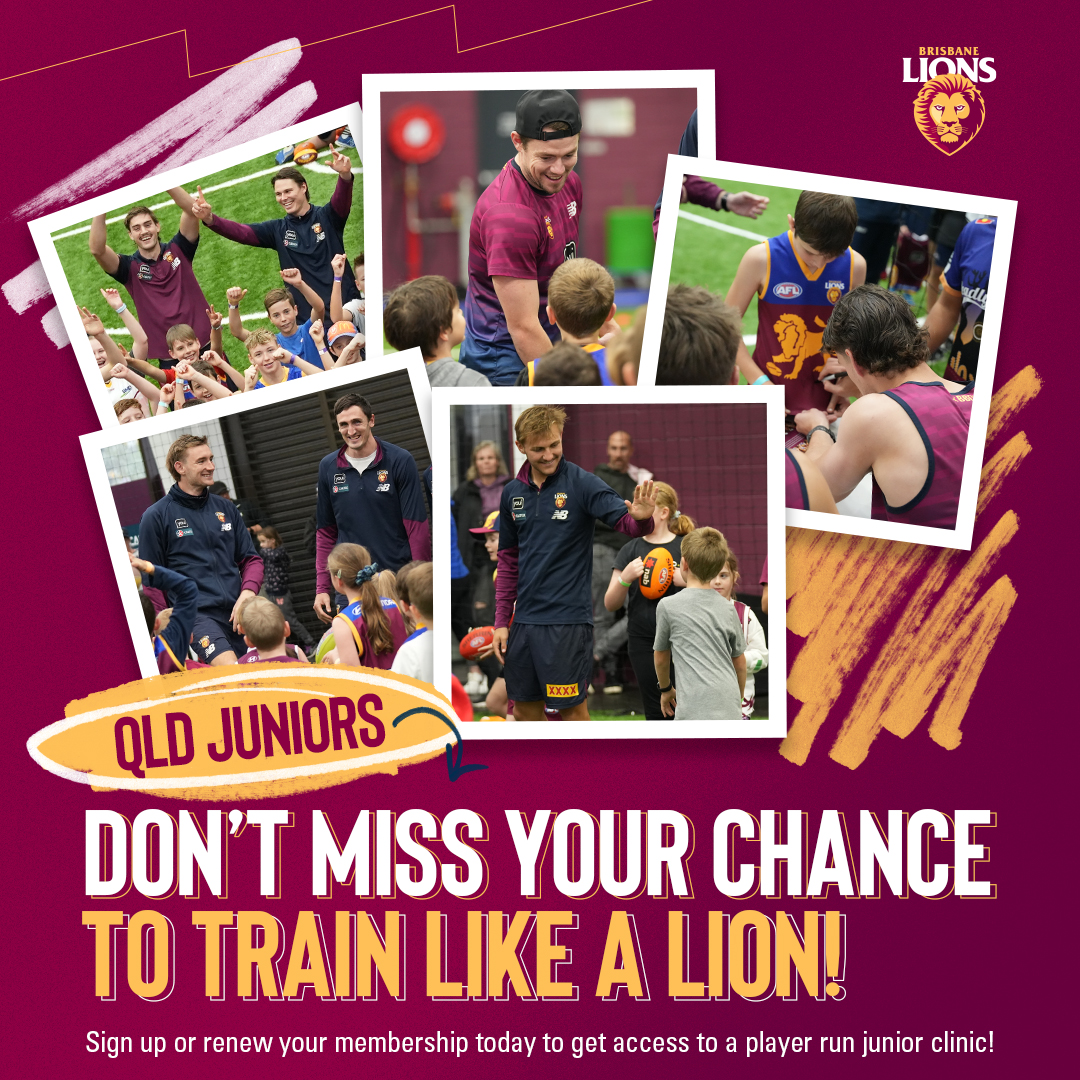 Sign up or renew your membership today to get access to our player run junior clinic! 🦁 Sign up or renew here: am.ticketmaster.com/brisbanelions/…