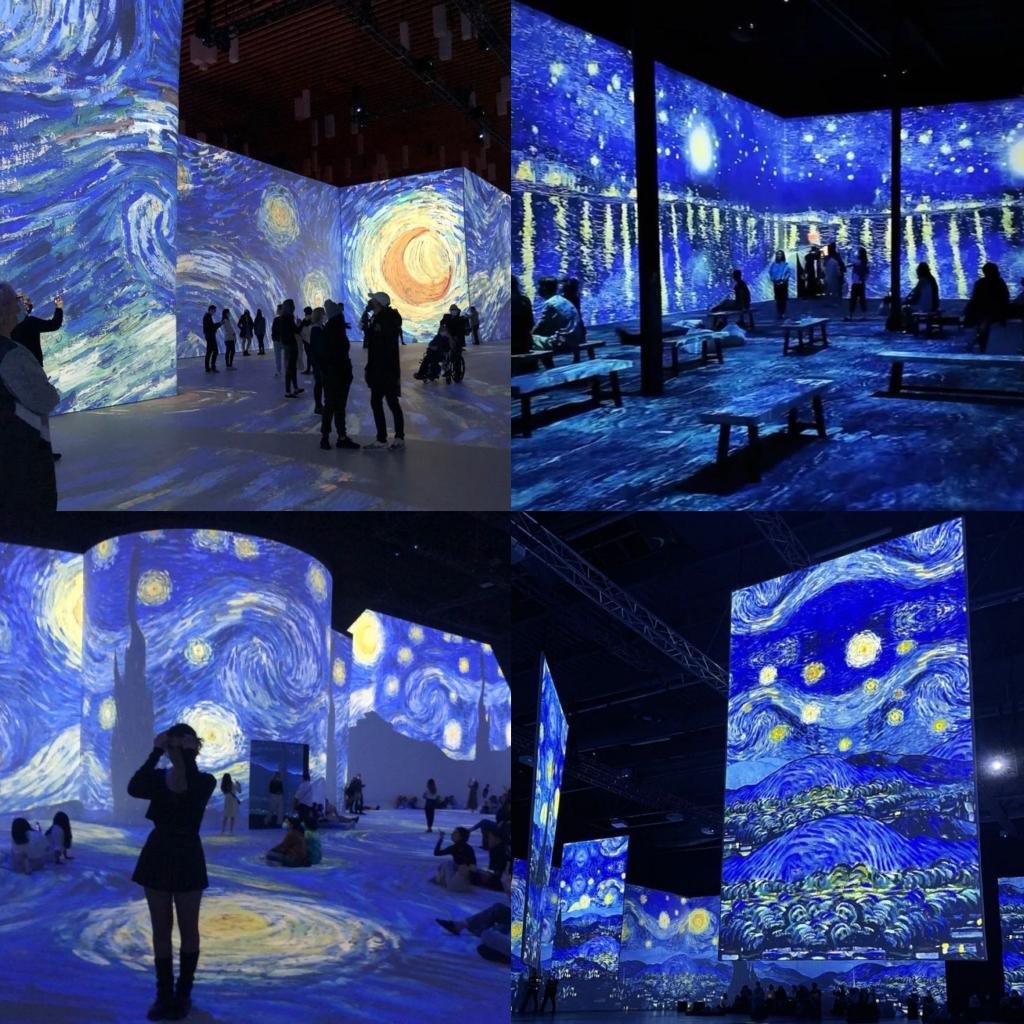 Van gogh exhibit — blues, blues and blues.