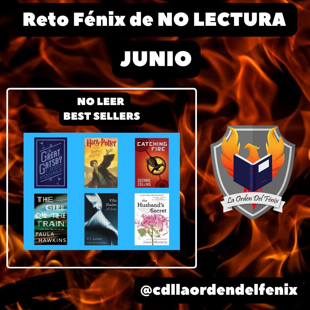 CLOrdendelfenix's tweet photo. #RetoFénixDeNOLectura
El reto de este mes consiste en NO LEER LIBROS BEST SELLER.
Si lo logras obtendrás una flamita, si tu equipo es el que junta más flamitas ¡GANAN!
¿Te atreves a lograrlo?
#CDLLADF #Bookstagram #BookWorm #Bibliophile #BookCommunity https://t.co/KhMoPcgixR