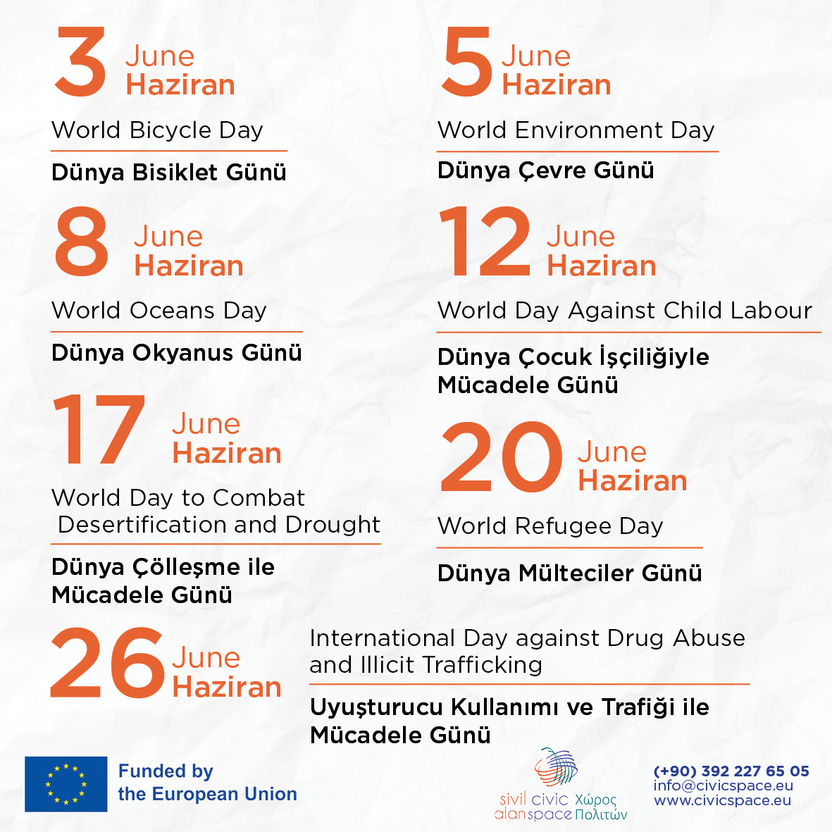 👀 Civic Space Calendar - Sivil Alan Takvimi
🗓️ June - Haziran 2024