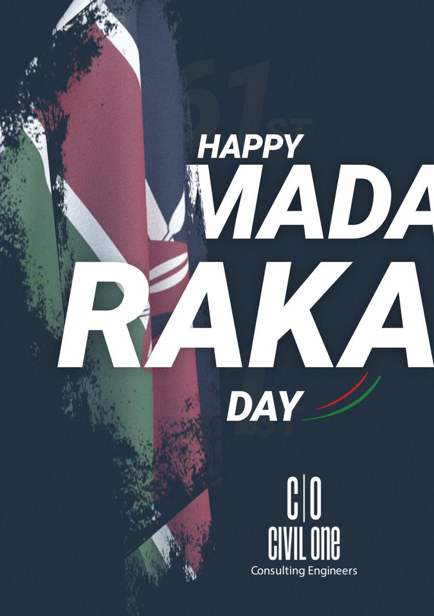 Today we commemorate 61 years of freedom, progress and unity.
Our brave soldiers will never be forgotten.
#happymadarakaday #kenyaat61
#civilengineers #kenyanengineers