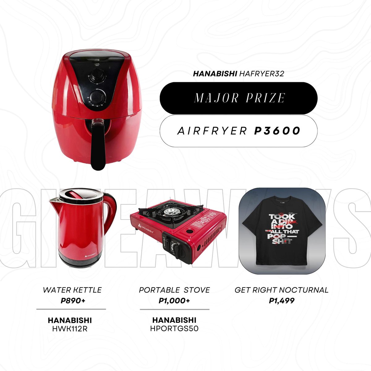 bbqwarriors's tweet image. We've prepared some games for the space later and siyempre pag may games, di mawawala ang prizes!

While our Ninang's @MyHanabishi generosity is unmatched, we also want to return the favor. Four lucky winners will bring home Hanabishi appliances and a Get Right shirt later.