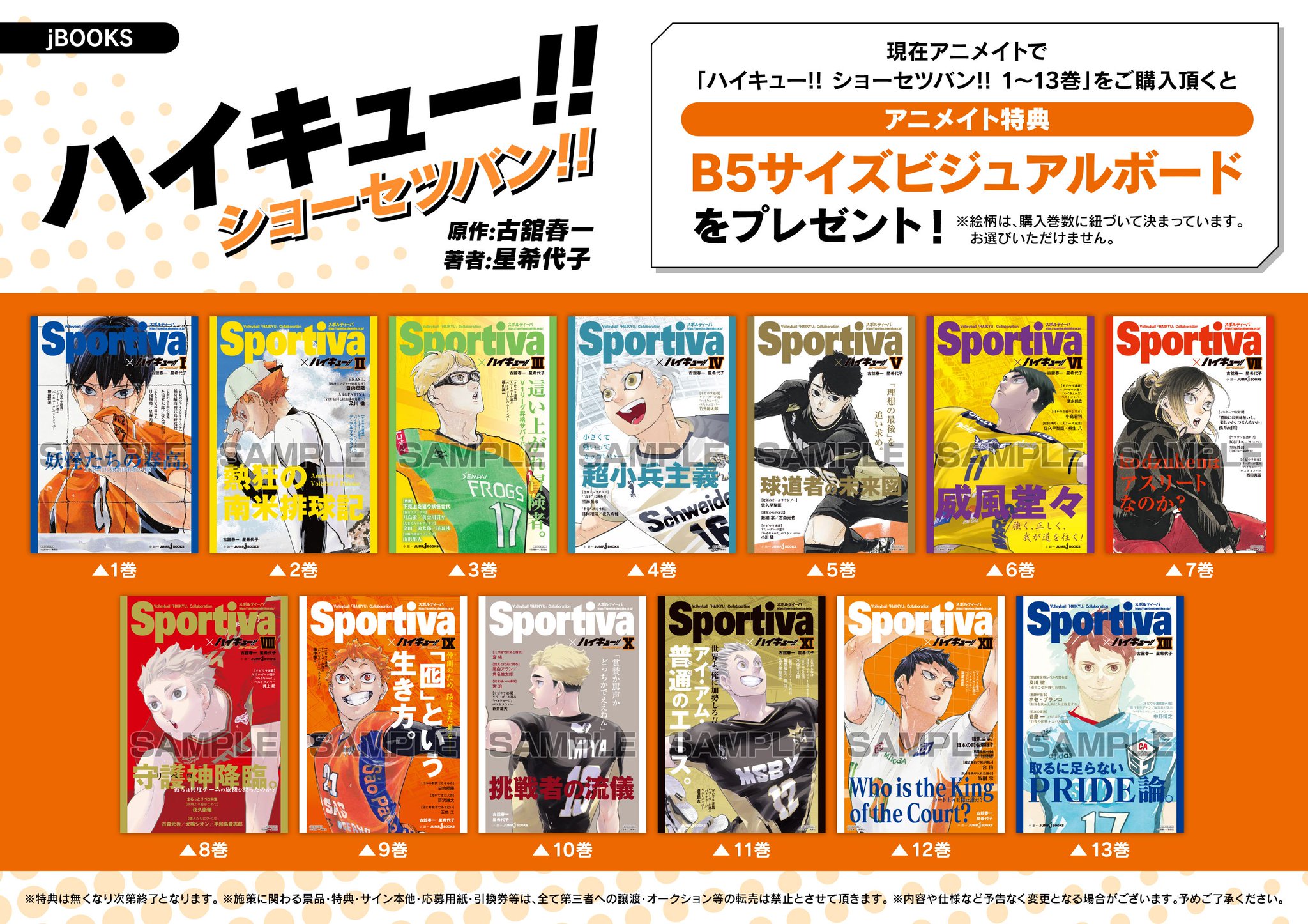 ハイキュー!!ショーセツバン Sportiva1~13巻 全巻セット 愛らし ハイキュー!!ショーセツバン Sportiva1~13巻 全巻セット 愛らし