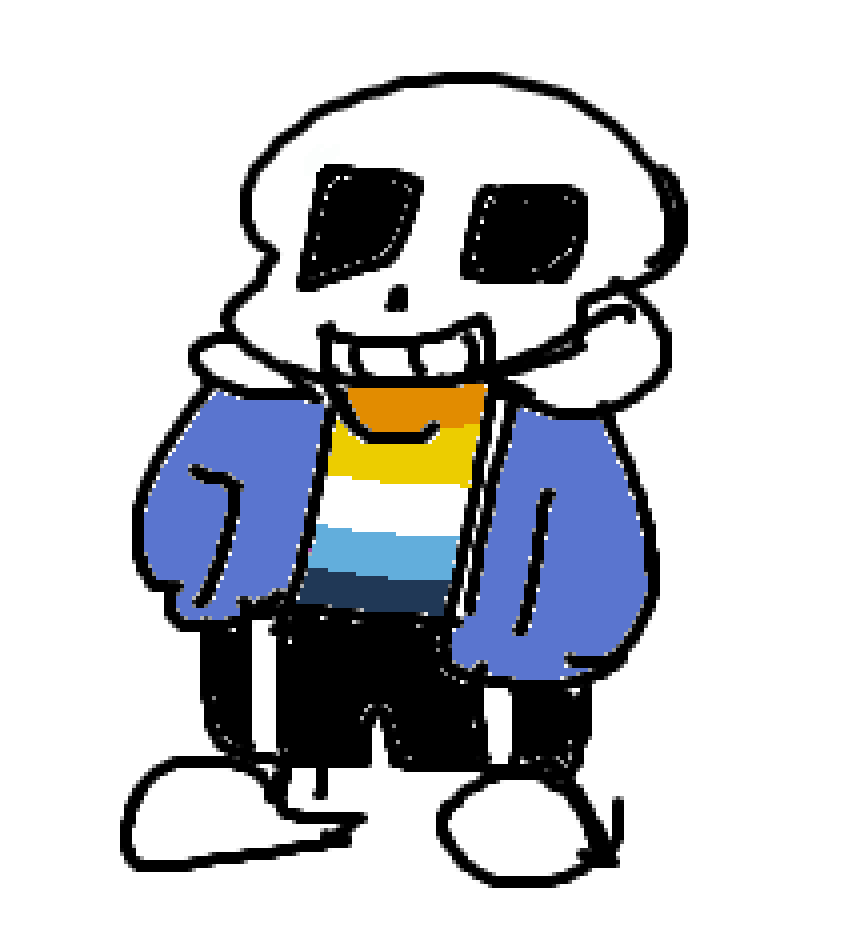 woolpen's tweet photo. aroace sans from a month ago happy pride month https://t.co/RtVRas8to0