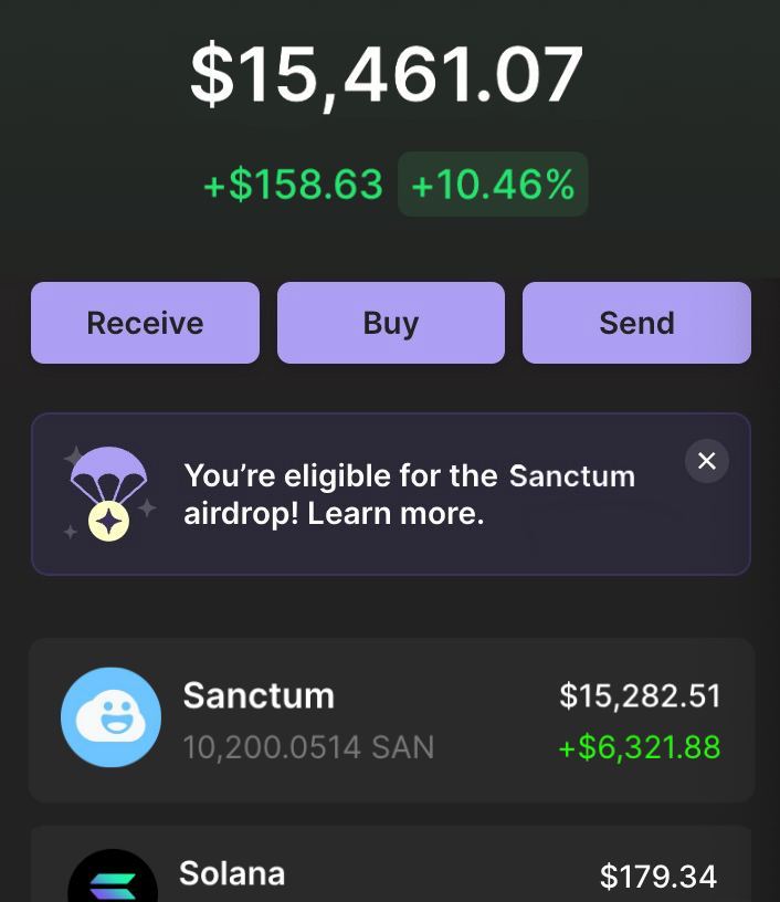 Sanctum confirmed biggest airdrop on Solana  
Become an early user of Season 1 and gain advantages.  
Raised $6.1M by Solana & Dragonfly Token.
@sanctumso
Referral code: C0A3U0
Referral link : sanc.tm/w?ref=C0A3U0 
Also if you have any questions feel free to ask away.