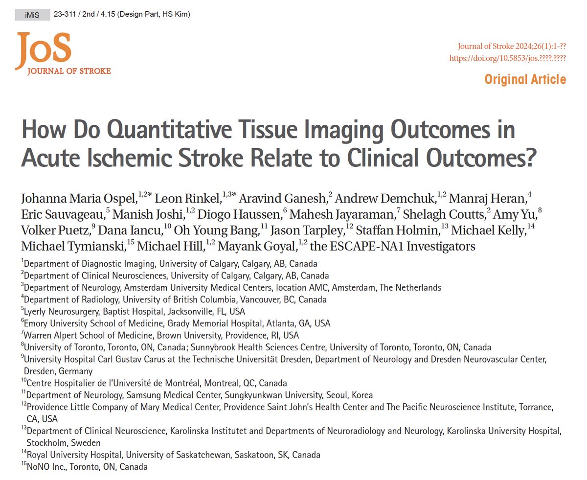 Johanna Ospel, MD PhD (@johanna_ospel) on Twitter photo Ever wondered how your mRS 0-2 probability changes if you have a 5/ 10/ 20 ml infarct in the white matter? 🧐And what about the grey matter?🤔 #stroke #neurorad #neuroIR <a href="/draravindganesh/">Aravind Ganesh</a> <a href="/mayank_G0/">Mayank Goyal</a>
Answer is here (or maybe more questions)⏩j-stroke.org/journal/view.p… Ever wondered how your mRS 0-2 probability changes if you have a 5/ 10/ 20 ml infarct in the white matter? 🧐And what about the grey matter?🤔 #stroke #neurorad #neuroIR <a href="/draravindganesh/">Aravind Ganesh</a> <a href="/mayank_G0/">Mayank Goyal</a>
Answer is here (or maybe more questions)⏩j-stroke.org/journal/view.p…