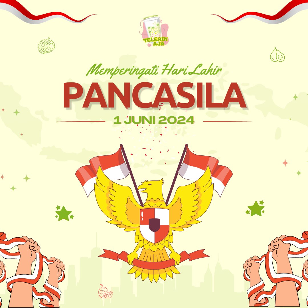 telerinaja's tweet photo. Selamat Hari Lahir Pancasila 1 Juni 2024!

Di Hari Lahir Pancasila ini, mati kita renungkan makna keadilan, persatuan, dan kesejahteraan bagi semua. Bersama kita wujudkan Bhinneka Tunggal Ika dalam kehidupan sehari-hari. 🇮🇩

#HariLahirPancasila
#BhinnekaTunggalIka https://t.co/I8If8HX54F