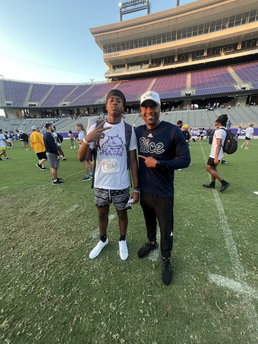 Wenzel Pollard (@zelpollard) on Twitter photo Had a great experience at TCU Camp Showcase and a great talk with <a href="/CoachModkins/">Jeremy Modkins</a> and others coaches <a href="/RiceFootball/">Rice Football</a> Had a great experience at TCU Camp Showcase and a great talk with <a href="/CoachModkins/">Jeremy Modkins</a> and others coaches <a href="/RiceFootball/">Rice Football</a>