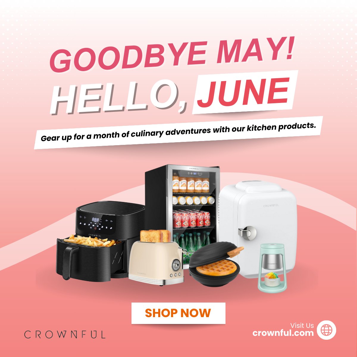 Hello June, bye May! Elevate your culinary game with Crownful's top-notch kitchen essentials. Let's make June sizzle! Order here: zurl.co/hGWA

 #CrownfulKitchen #HelloJune #GoodbyeMay