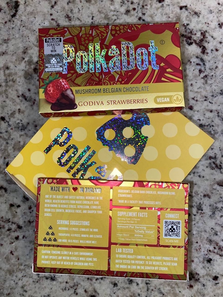 plutodistro's tweet photo. PolkaDot Mushroom Belgian Chocolate Bars 
https://t.co/stw7b1LRt9
RED VELVET
FERRERO ROCHER
GODIVA STRAWBERRIES (Vegan)
GUMMY BEARS
WHOPPERS
#Berlin #polkadot #psilocybin #mushroom https://t.co/3NMpcLP2ip