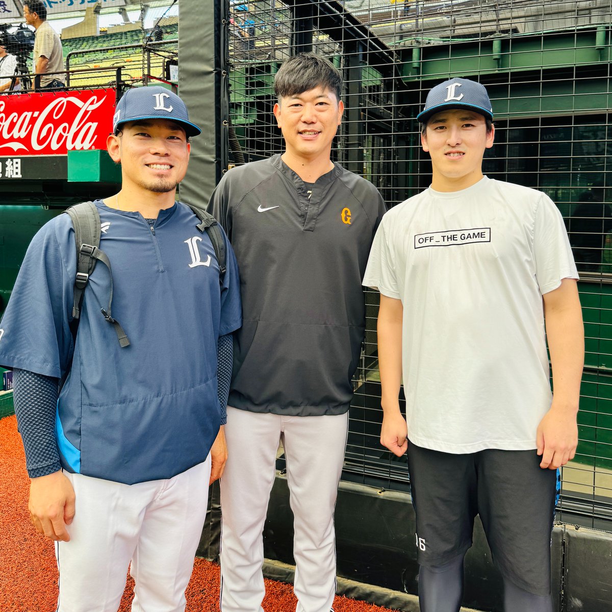 ジャイアンツ #内海哲也 コーチと再会のスリーショット！ #田村伊知郎 