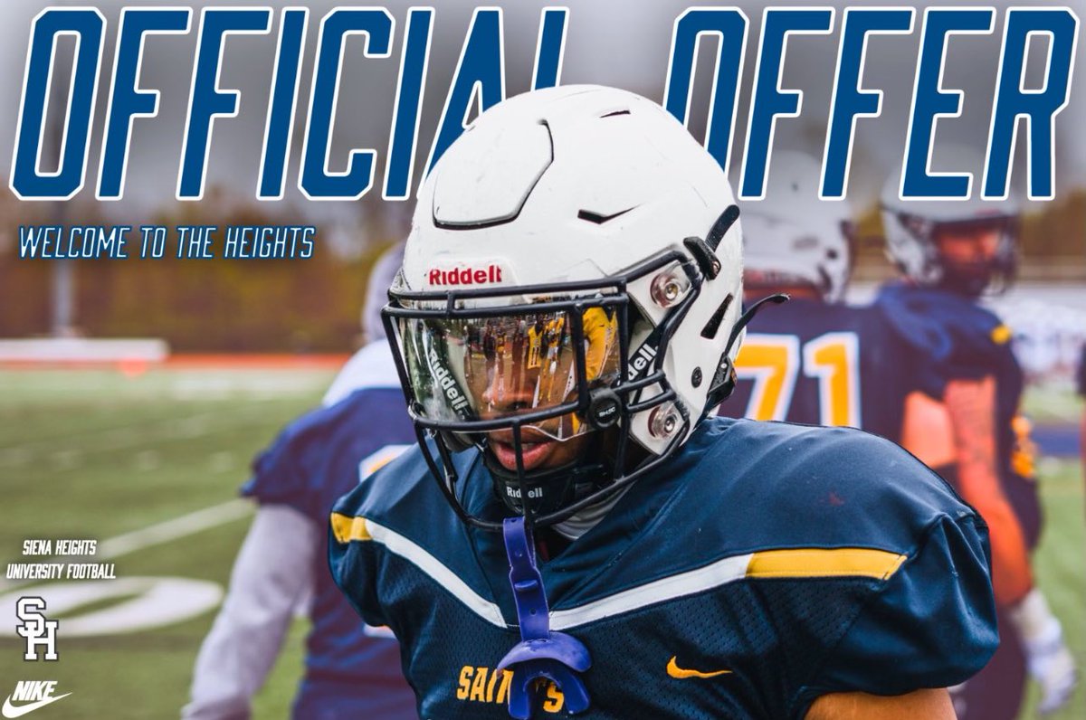 After a great camp and conversation with <a href="/Coach__Bohl/">Noah Bohl</a> and <a href="/CoachKohn12/">Matt Kohn</a> I’m extremely blessed to receive an offer from Siena Heights! <a href="/ZHilbs/">Zachary Hilbers</a>  <a href="/DaBossHog_/">Coach Green</a> <a href="/jpmorris52/">John-Paul Morris</a> <a href="/TheD_Zone/">The D Zone</a> <a href="/MIexposure/">Michigan exposure</a> <a href="/AllenTrieu/">Allen Trieu</a>