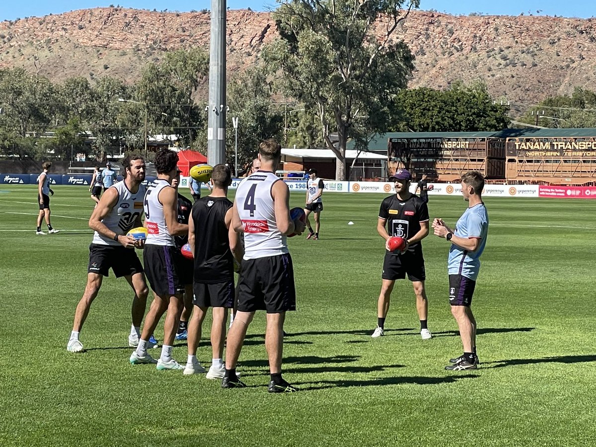 Captains run at Traeger Park for the Dockers, with the club’s first game for premiership points in the Red Centre on Sunday.