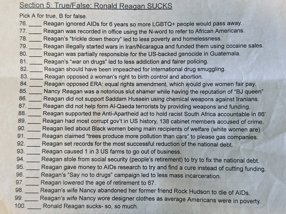 This is an actual take home history test given in a high school in SFUSD. 

I am not certain if this is testing analytical skill or mere propaganda. 

I would hate for this to go viral.  

 @sfusd @SFUSD_Supe