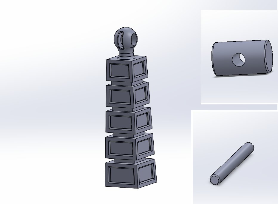 Robot Project Update: 
Lumbar Spine and Attachment Piece to connect the spine to the Ribs

The lower part of the attachment piece needs to be made to secure the spine, I'll have to make it in 2 parts