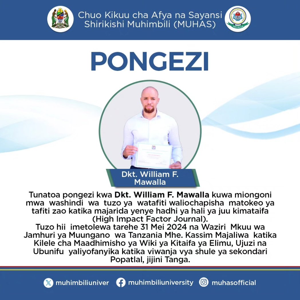 Hongera Sana Washindi kutoka MUHAS👏👏