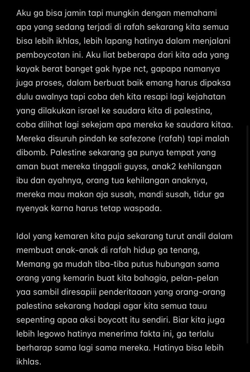 Nct! Bisa dibaca pelan-pelan yaa dengan hati yang dingin, kepala yang dingin. Maksud aku baikk kok, aku juga ga mukul rata semuanya, aku tau diantara kita banyaaaaaaaak banget yang benar melakukan ini karna atas dasar humanity