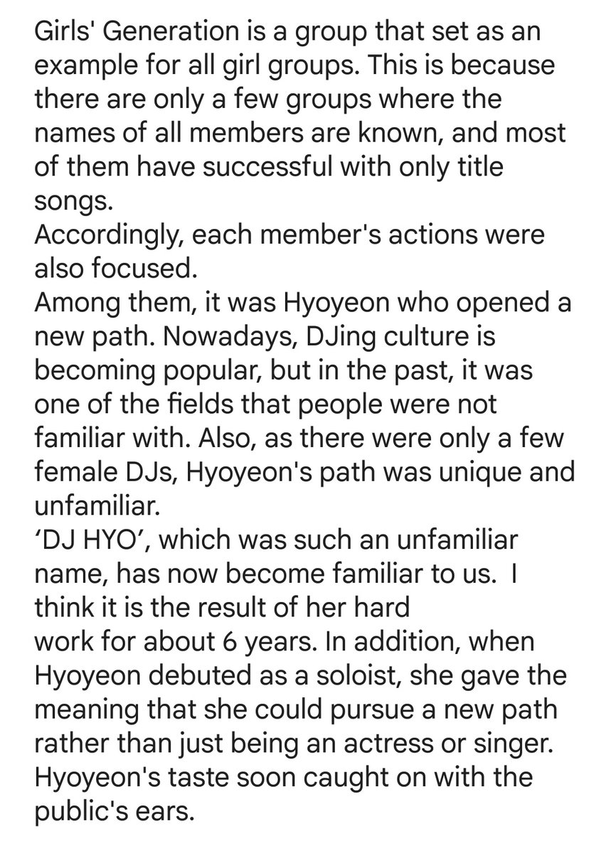 HYOYEON_Updates's tweet photo. 'Girls' Generation is a group that set as an example for all girl groups. This is because there are only a few groups where the names of all members are known.' https://t.co/z5QVvdmPQw
