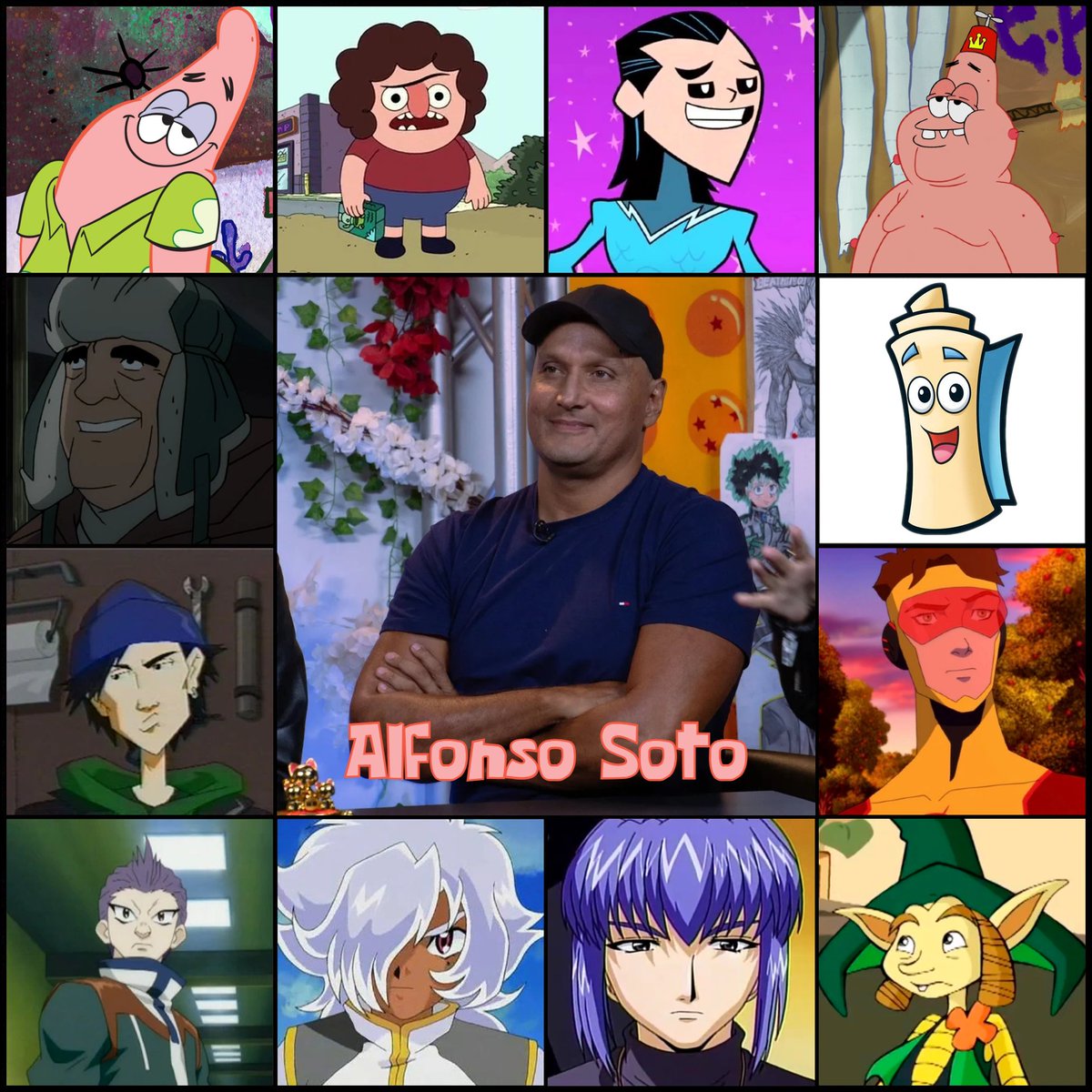 nuevo_1301's tweet photo. Collage y homenaje al actor de doblaje venezolano Alfonso Soto
Conocido por ser la voz actual de Patricio Estrella y el Rey del helado en Bob Esponja, Belson Noles en Clarence, tercera voz de Mapa en Dora la exploradora, entre otros.
#25YearsOfSpongeBob https://t.co/EUT78umapQ