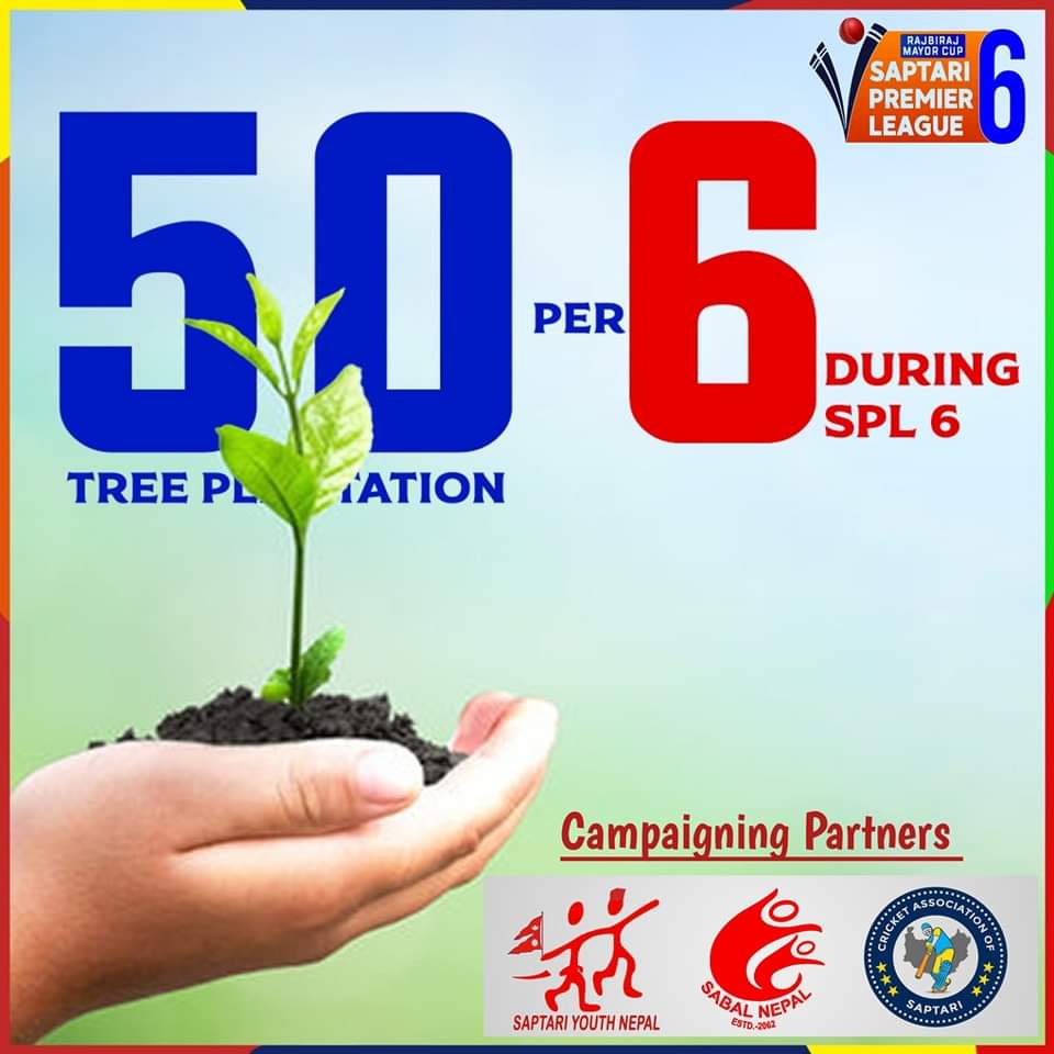 madheshcricket's tweet photo. We are on the Mission !!
To save the Environment....
50 Trees will be planted for each Sixes during Saptari Premier League - SPL -6 by @CricketSaptari Association in the Collaboration with Saptari Youth Nepal and @SABALNEPAL
Hit Six to Save Environment Campaign. #spl6 https://t.co/viUsVJzGdM