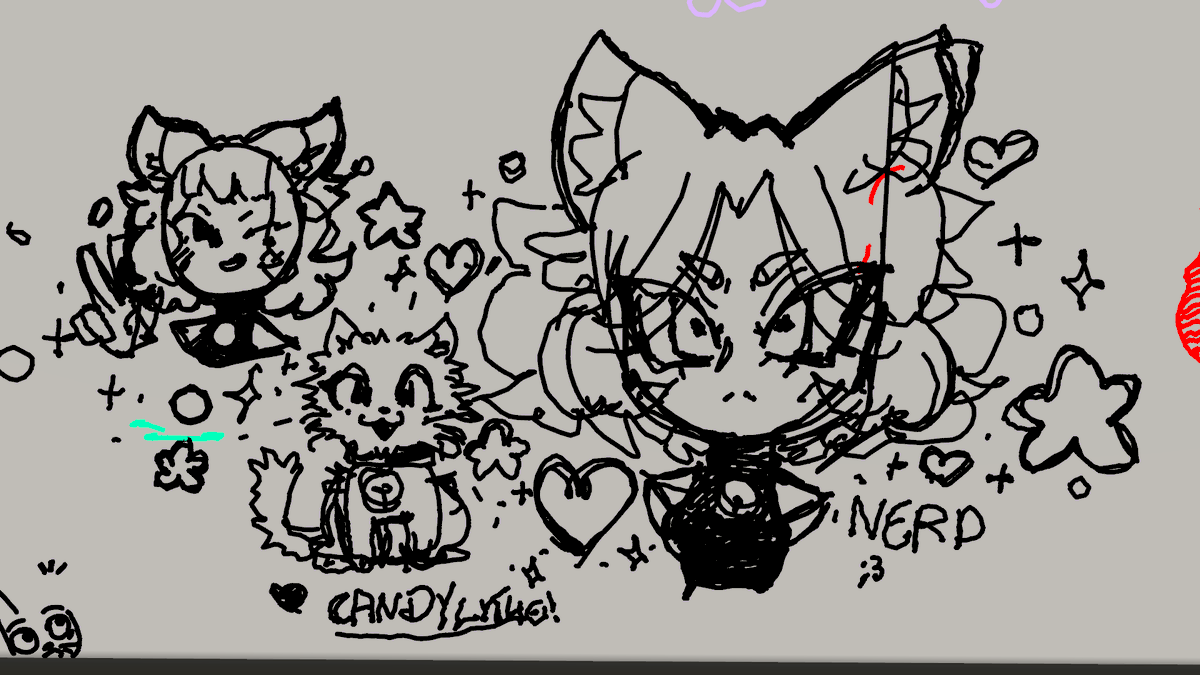 candylithe's tweet image. Lots of sketchies!! 
My hands were so shaky while drawing this Dx