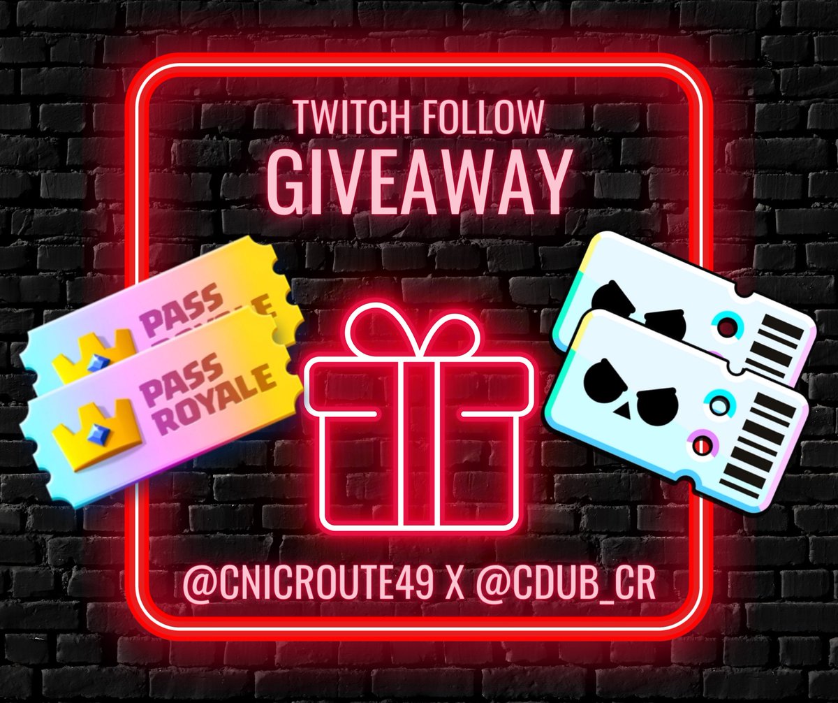 Let’s help CDUB out and get him to 3K follows on Twitch! 💎x2 DIAMOND PASS 💎 🎟️ x2 BRAWL PASS PLUS 🎟️ GIVEAWAY! To enter you must: ✅ Like ✅ Retweet ✅Follow Cdub and CnicRoute on Twitch & ✅ Follow @cdub_cr and @cnicroute49 on 𝕏 Winners will be chosen in 72 hours. Good