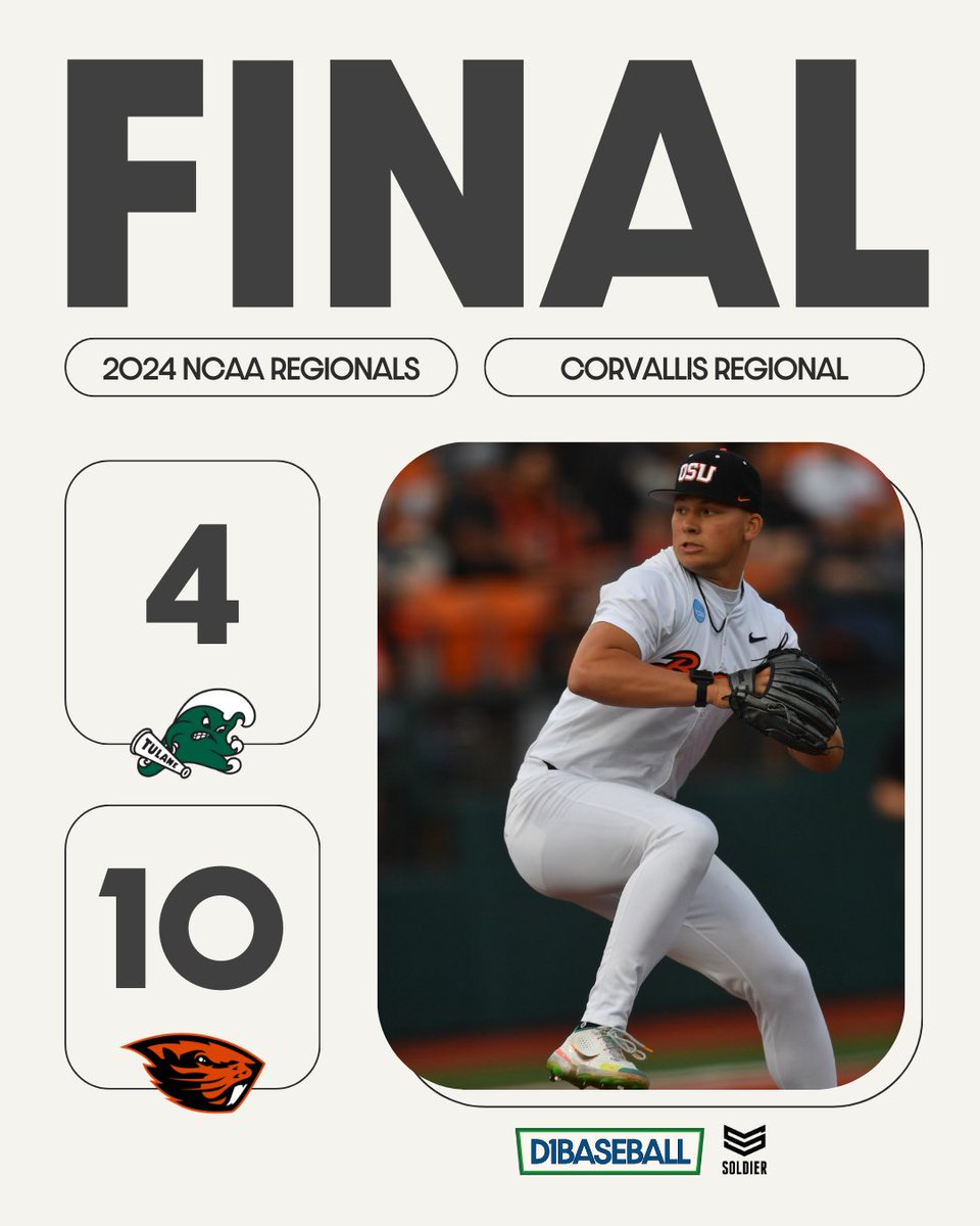 FINAL FROM CORVALLIS @BeaverBaseball 10 Tulane 4 Presented by @soldier_sports