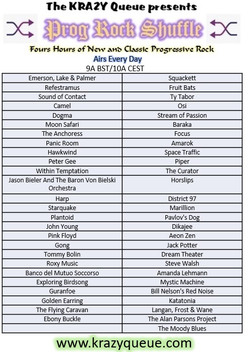 The June 1st Prog Rock Shuffle is in the Queue!
Player: player.live365.com/a35765?l
Website: krazyqueue.com
#progrock #classicrock