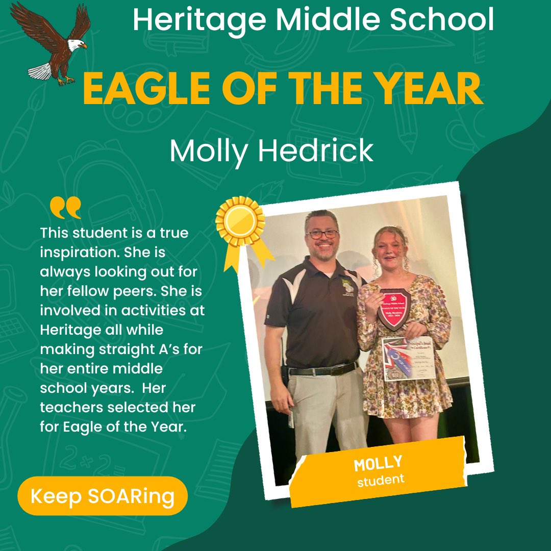 Our Eagle of the Year: Molly Hendrick. ⁦@NickFidance⁩ ⁦@bronson_adrian⁩