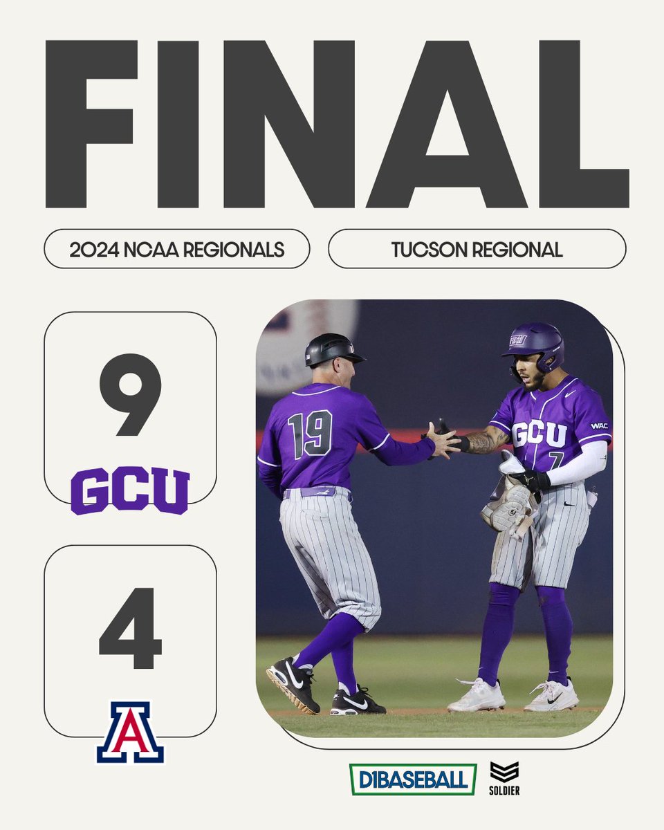 FINAL FROM TUCSON @GCU_Baseball 9 Arizona 4 Presented by @soldier_sports