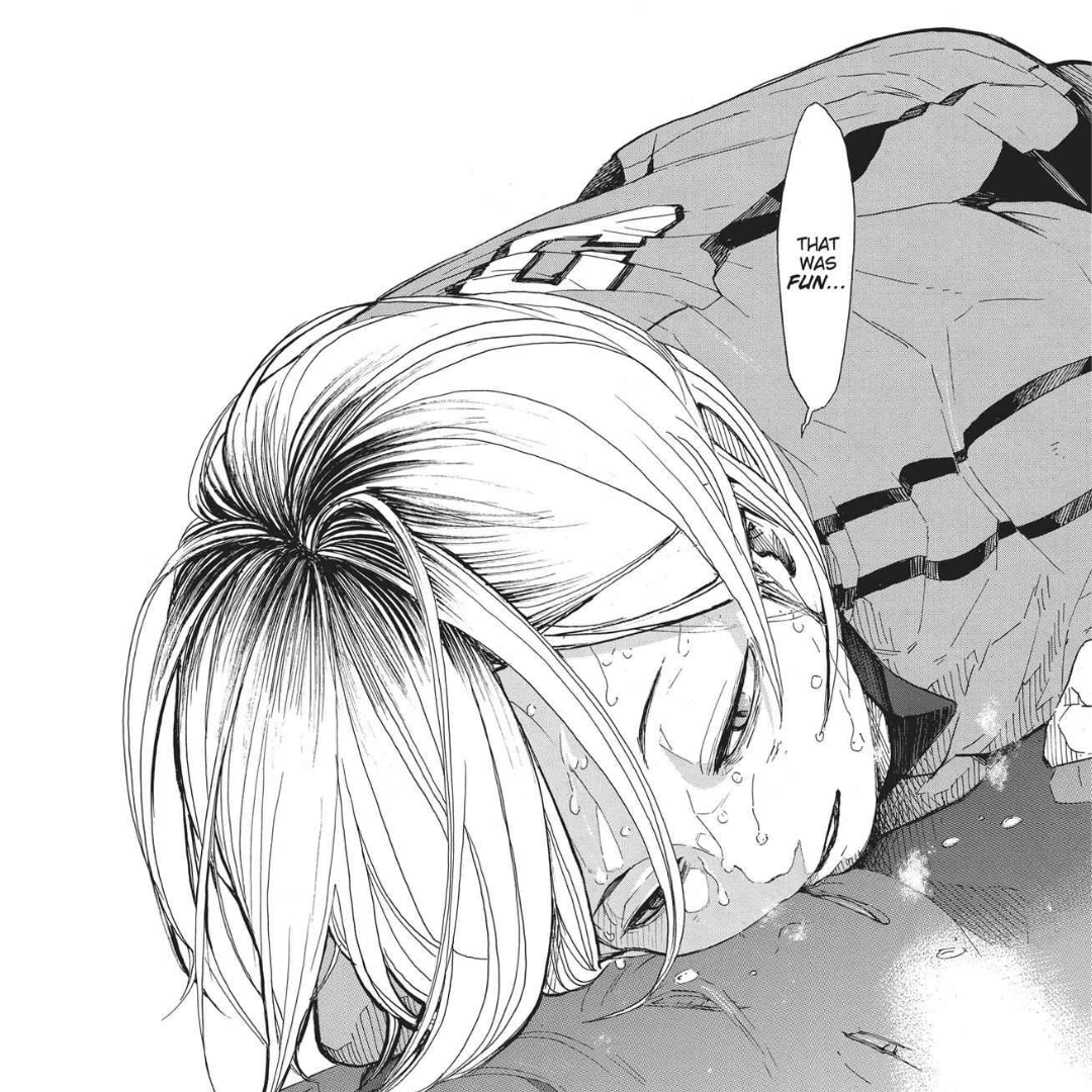 belatinysun's tweet photo. this scene was so well animated, the fact that the audience was silent while shoyo celebrates shows how important it is for him (and for kuroo too!) that kenma has fun, it was like another promise being fulfilled to the fullest 🧡 https://t.co/GAXKXU0hGj