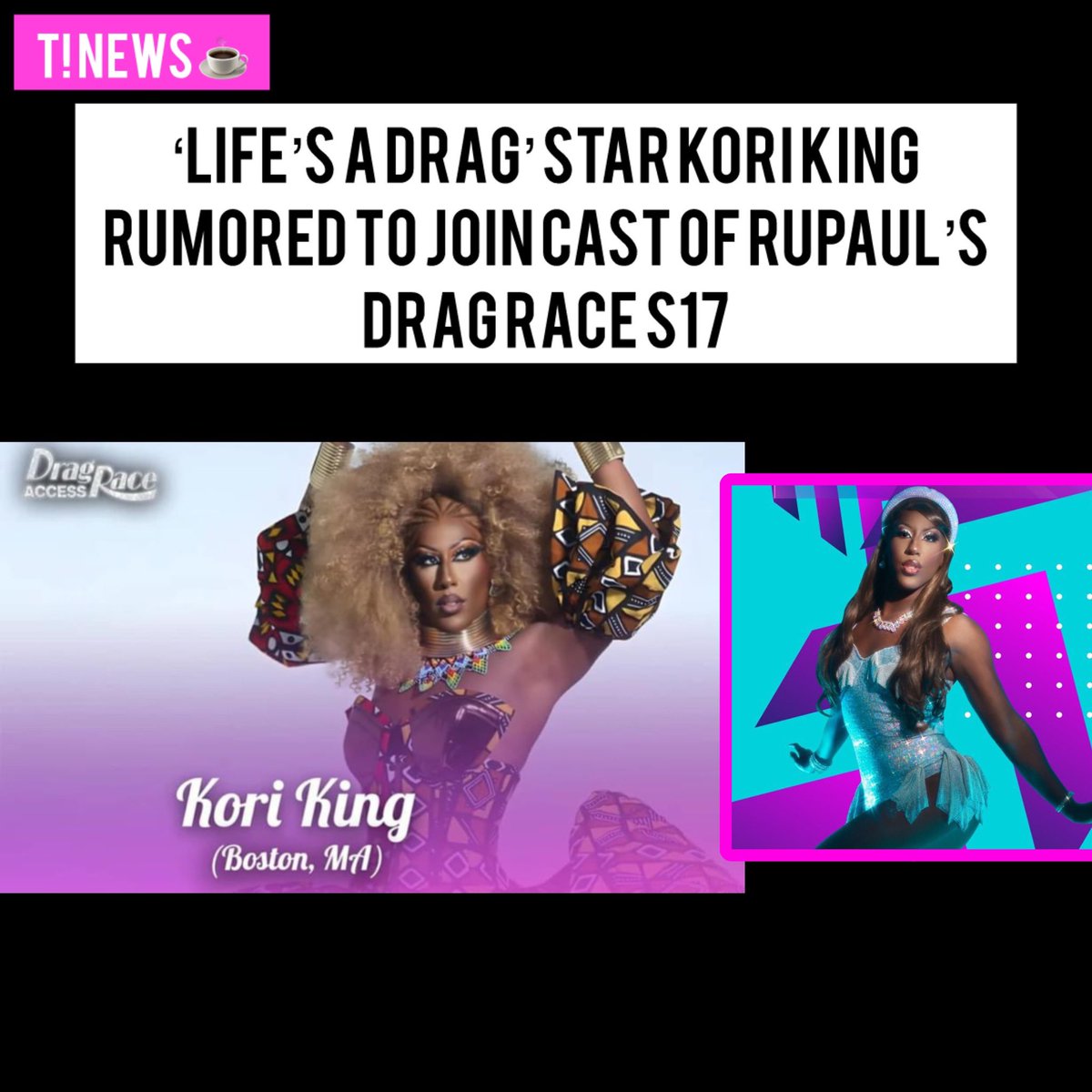 #LifesADrag Star #KoriKing rumored to join #RuPaulsDragRace Season 17. Read more on T! News Blog on Instagram. ☕️| 🔗 instagram.com/p/C7pR8ZGPFBz/…
