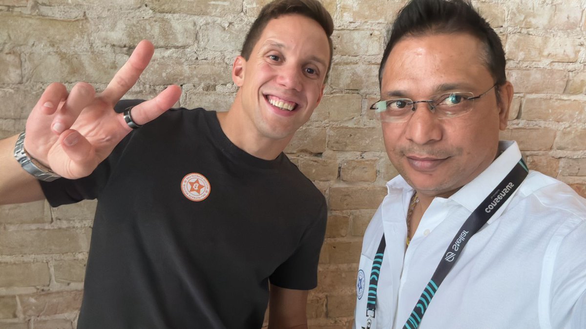 Jumboblockchain's tweet photo. We're thrilled to share few insights from Day 2 at 
@consensus2024 by @CoinDesk , as recounted by our founder, @KumarSachin_30 . The event has been enlightening, with engaging discussions on topics such as blockchain adoption, security, Real World Assets (RWAs), and technology's evolving role in the banking sector. These discussions have highlighted @Jumboblockchain 's innovative efforts to advance blockchain-based enterprise solutions for broader adoption.

Sachin had the pleasure of connecting with a diverse and esteemed group of professionals, including Javier Aguilar, Anuj Bathla, @NorbertSiedler ., @RomanTirone , @MaxAvery, @hoanmytran , @SerhiiAndrosiuk, @François-René Rideau, Sarah Barnes, @AlessandroPatti , CalvinFerreira, @JackJones, Craig Swan, @Megan Nilsson, and Gaurav Dubey. 

The conversations spanned pivotal topics such as #blockchain adoption, #security, Real World Assets (#RWAs), and technology's evolving role in the #banking sector.

We are deeply committed to driving innovation in the blockchain space and are grateful for the opportunity to engage with industry trailblazers and experts, reinforcing this commitment. #consensus2024 #JNFTC #jumbochain