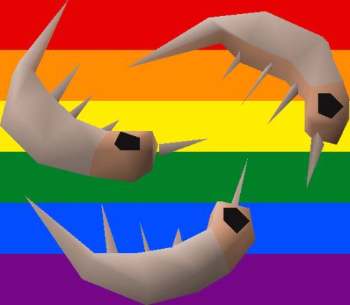 arcanegold's tweet image. runescape shrimp pride flag to ring in pride month